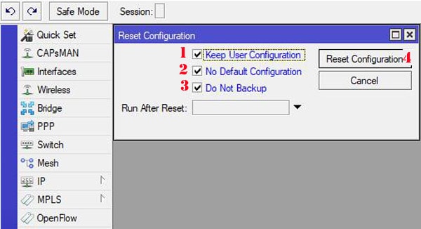 resetconfig2 mikrotik reset