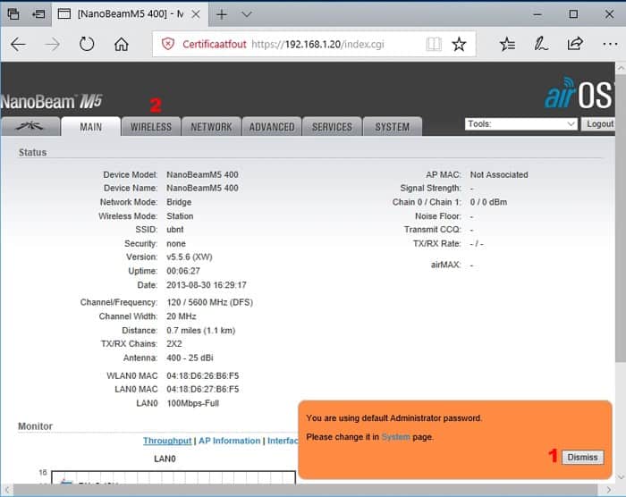 ubnt-point-to-point4 Nanobeam M5 point to point