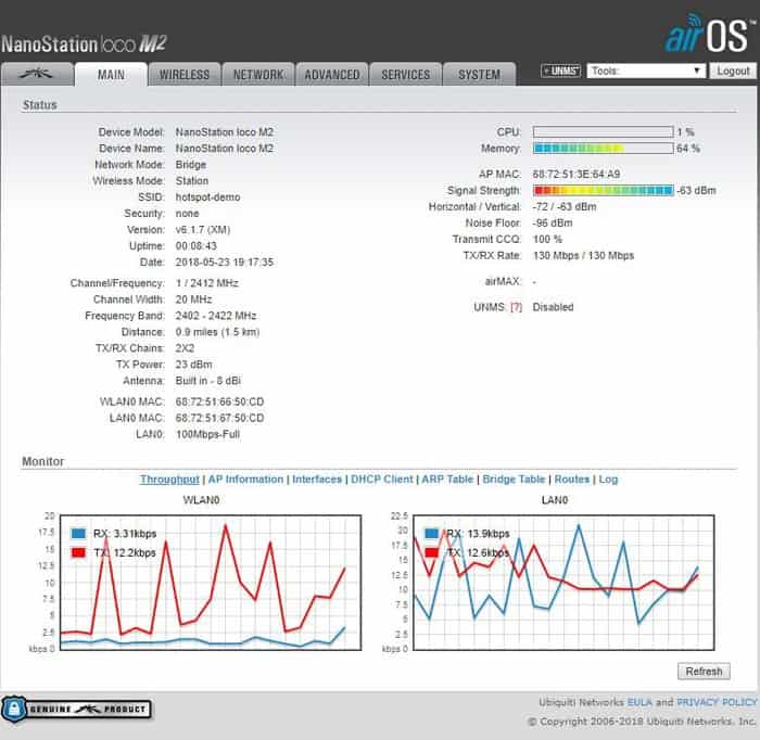 ubnt-client16 ubiquiti nanostation verbinden met hotspot