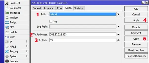 forceer clients om specifieke dns-servers te gebruiken.
